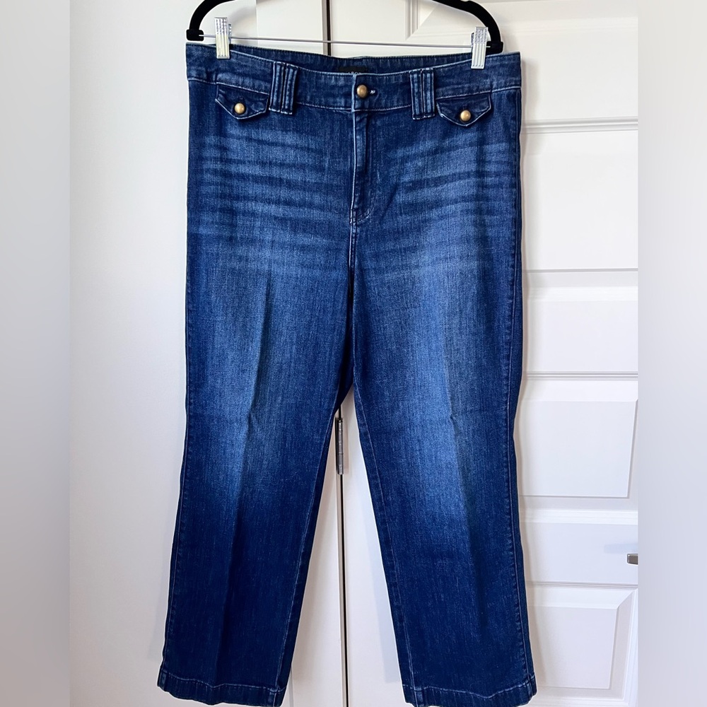 Talbots High-Rise Wide Leg Sailor Jeans – Gold Button Front 16P